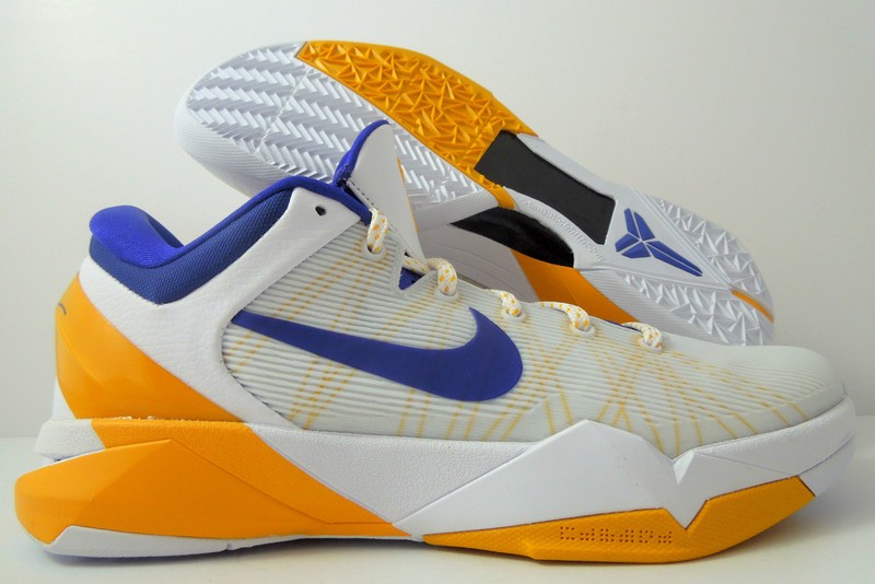 nike zoom kobe vii system white away del sol "lakers home" sz 13